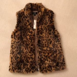 NWT J.Crew, Leopard, Faux Fur Vest